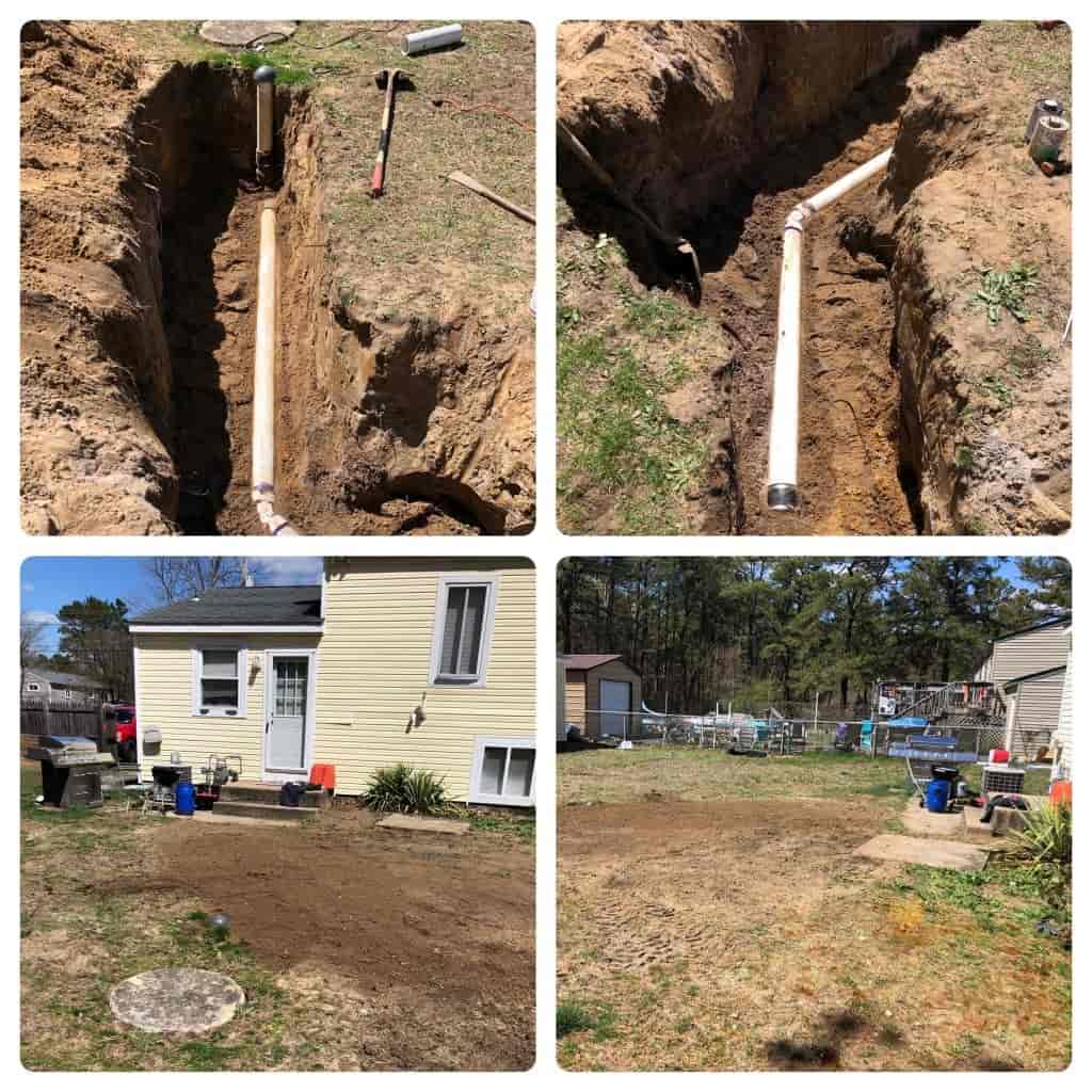 New Sewer Line by young water and sewer